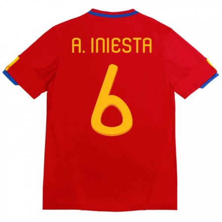 Camisetas España A. Iniesta 6 2010 Primera Retro - Hombre Camisetas España A. Iniesta 6 2010 Primera Retro - Hombre